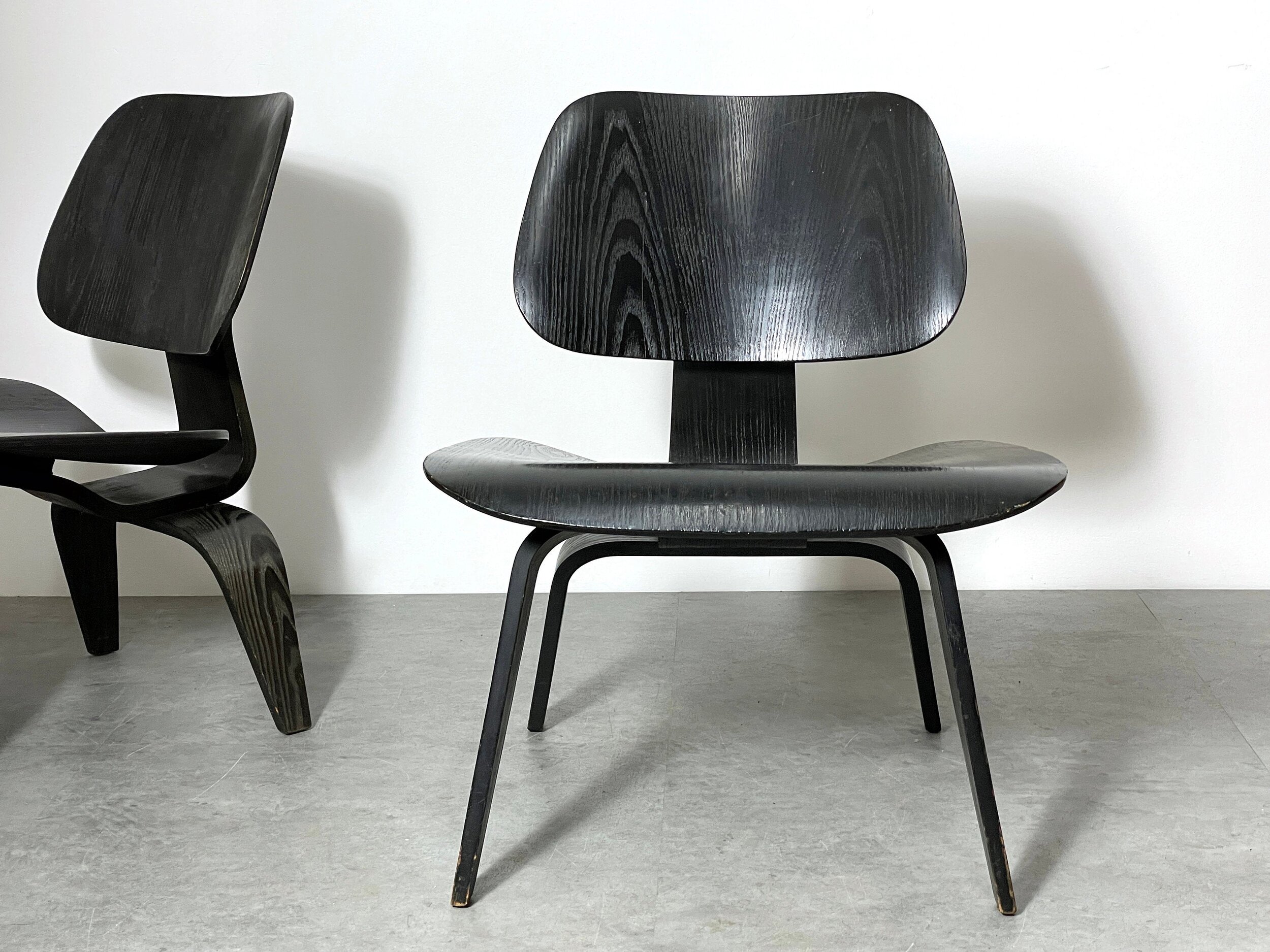 Pair Vintage Black Charles Eames LCW Herman Miller — The S. pace